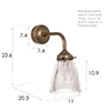 Fisher Bathroom Wall Light with Eliot Arm  in Antiqued Brass