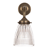 Fisher Bathroom Wall Light with Eliot Arm  in Antiqued Brass