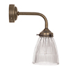 Fisher Bathroom Wall Light with Eliot Arm  in Antiqued Brass