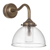 Hartley Bathroom Wall Light with Blake Arm  in Antiqued Brass