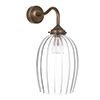 Clifton Fluted Bathroom Wall Light with Blake Arm  in Antiqued Brass