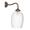 Clifton Fluted Bathroom Wall Light with Blake Arm  in Antiqued Brass