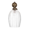 Clifton Fluted Bathroom Wall Light with Blake Arm  in Antiqued Brass