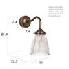 Fisher Bathroom Wall Light with Blake Arm  in Antiqued Brass