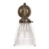 Fisher Bathroom Wall Light with Blake Arm  in Antiqued Brass