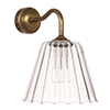 Ashley Fluted Bathroom Wall Light with Byron Arm  in Antiqued Brass