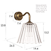 Ashley Fluted Bathroom Wall Light with Byron Arm  in Antiqued Brass