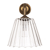 Ashley Fluted Bathroom Wall Light with Byron Arm  in Antiqued Brass