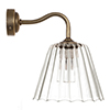 Ashley Fluted Bathroom Wall Light with Byron Arm  in Antiqued Brass