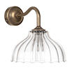 Octavia Fluted Bathroom Wall Light with Byron Arm  in Antiqued Brass