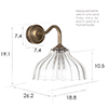 Octavia Fluted Bathroom Wall Light with Byron Arm  in Antiqued Brass