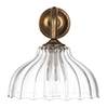 Octavia Fluted Bathroom Wall Light with Byron Arm  in Antiqued Brass