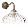 Langley Fluted Bathroom Wall Light with Byron Arm  in Antiqued Brass