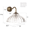 Langley Fluted Bathroom Wall Light with Byron Arm  in Antiqued Brass