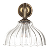 Langley Fluted Bathroom Wall Light with Byron Arm  in Antiqued Brass