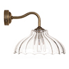 Langley Fluted Bathroom Wall Light with Byron Arm  in Antiqued Brass