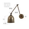 Borough Articulated Wall Light in Antiqued Brass