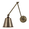 Club Articulated Wall Light in Antiqued Brass