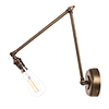 Articulated Wall Light in Antiqued Brass