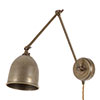 Borough Articluated Plug-In Wall Light in Antiqued Brass