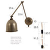 Borough Articluated Plug-In Wall Light in Antiqued Brass