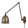 Borough Articluated Plug-In Wall Light in Antiqued Brass