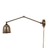 Borough Articluated Plug-In Wall Light in Antiqued Brass