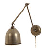 Borough Articluated Plug-In Wall Light in Antiqued Brass