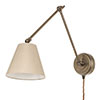 Articulated Plug-In Wall Light in Antiqued Brass