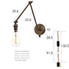 Articulated Plug-In Wall Light in Antiqued Brass