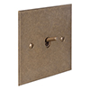 1 Gang Brass Toggle Switch in Antiqued Brass, Bevelled