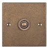 1 Gang Brass Button Switch in Antiqued Brass, Bevelled