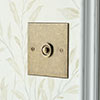 1 Gang Brass Button Switch in Antiqued Brass, Bevelled