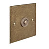 1 Gang Brass Button Switch in Antiqued Brass, Bevelled