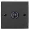 1 Gang Black Button Switch Beeswax Bevelled