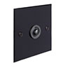 1 Gang Black Button Switch Matt Black Bevelled