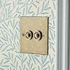 2 Gang Brass Button Switch in Antiqued Brass, Bevelled