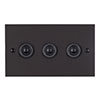 3 Gang Black Button Switch Beeswax Bevelled Plate