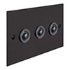 3 Gang Black Button Switch Beeswax Bevelled Plate