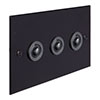 3 Gang Black Button Switch Matt Black Bevelled