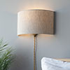 Thorpe Plug-In Wall Light in Antiqued Brass 