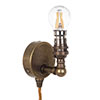 Thorpe Plug-In Wall Light in Antiqued Brass 