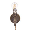 Thorpe Plug-In Wall Light in Antiqued Brass 