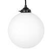 Holborn Opal Glass Pendant Light in Matt Black