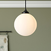 Holborn Opal Glass Pendant Light in Matt Black