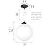 Holborn Opal Glass Pendant Light in Matt Black