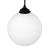 Holborn Opal Glass Pendant Light in Matt Black