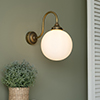 Compton Opal Wall Light in Antiqued Brass