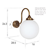 Compton Opal Wall Light in Antiqued Brass