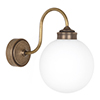 Compton Opal Bathroom/Outdoor Wall Light in Antiqued Brass